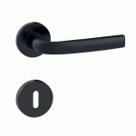 POIGNÉES DE PORTE SUR ROSACES RONDES LOGIO FINITION NOIR MAT ONYX - CLÉ L VACHETTE