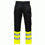 PROJOB 6507 PANTALON STRETCH - EN ISO 20471 CLASSE 1 JAUNE/NOIR - TAILLE 38