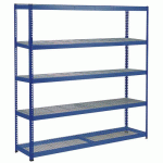 RAYONNAGE RAPID 1 1980X1525X610 5 TAB GRILLAGÉE BLEU