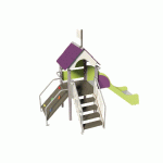 STRUCTURE FRIPOUNETTE MINI-GRIMPE - ACIER - SCELL - INOX - GRIS/PRUNE-WIKI CAT - MANUTAN COLLECTIVITÉS