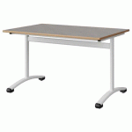 TABLE MALIBU 120X80 T5 DL STRA ALAISÉ BÉTON F186/BLC 9016