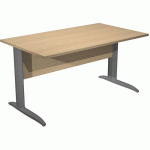 BUREAU DROIT PIEDS L MÉTAL FAST 140CM - CHÊNE ANTHRACITE