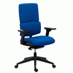 CHAISE DE BUREAU IMAX DOSSIER TISSU NON FEU BLEU, ACCOUDOIRS 3D, MÉCANISME SYNCHRONE, PIED NYLON NOIR