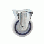 ROULETTE PIVOTANTE SUR PLATINE SYNTHE 100 MM- CHARGE 80 KG - ALÉSAGE LISSE AVL