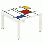 TABLE BASSE EASY OFFICE 60X60 CM PIED BLANC PLATEAU DESIGN - MANUTAN COLLECTIVITÉS