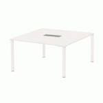 TABLE CARRÉE BLANCHE EDEN PIEDS BLANC