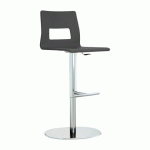 TABOURET RÉGLABLE CELSIO COQUE BOIS MULTIPLIS FINITION LAQUÉE ANTHRACITE - PIED DISQUE