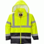 VESTE DE PLUIE HAUTE-VISIBILITÉ BICOLORE H443 NOIR/JAUNE XL - PORTWEST