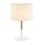 ZAMBELIS LAMPE À POSER TISSU 20215 MÉTAL/BOIS CLAIR BLANCHE