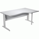 BUREAU 90° PIEDS L MÉTAL FAST - 160CM - GRIS - CHROME