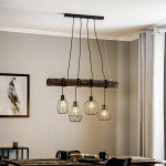 ENVOSTAR VARIOUS SUSPENSION, 4 LAMPES, PIN FONCÉ