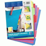 LOT DE 7 - INTERCALAIRES CARTON, UNI, A4, MULTICOLORE, 6 TOUCHES