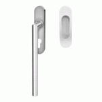 POIGNÉE DE MANŒUVRE PORTE COULISSANTE RHODOS ROSACE OVALE - INOX SATINÉ - CLÉ I INT KARCHER DESIGN