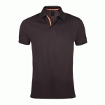 POLO PERSONNALISABLE PATRIOT COL BICOLORE TECH GRIS FONCE-BLANC