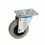 ROULETTE PIVOTANTE GRIS 80 MM- CHARGE 60 KG - ROULEMENTS À ROULEAUX AVL