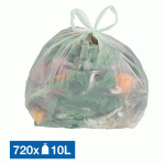 SACS POUBELLE POUR DÉCHETS COMPOSTABLES 10 L VERTS, LOT DE 720