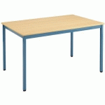TABLE 120X80 PLATEAU HETRE STRUCTURE BLEUE RAL5023