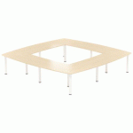TABLE RÉUNION ATEM 350 X 350 CM PIED ROND BLANC /CHÊNE CLAIR - MBA