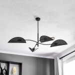 EMIBIG LIGHTING PLAFONNIER LOTUS, NOIR/DORÉ, À 4 LAMPES