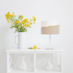 MACO DESIGN LAMPE À POSER SUSAN, BLANCHE/BEIGE/DORÉE