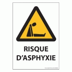 PANNEAU D'OBLIGATION RISQUE D'ASPHYXIE - ISO 7010 - W041  - 210 X 148 MM (A5) - VINYLE SOUPLE AUTOCOLLANT - LOT DE 3