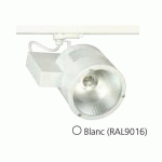 PROJECTEUR ORIENTABLE BLANC RAIL MONOPHASÉ 3 ALLUMAGES LAMPE IODURE G12 70W (NON INCL) BALLAST GAIA I TRAJECTOIRE 004605
