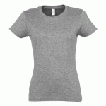 TEE-SHIRT PERSONNALISABLE ACTIVE 190 G FEMME GRIS CHINÉ