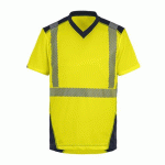 TEE SHIRT BALI MANCHES COURTES JAUNE/MARINE 3XL - T2S