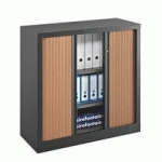 ARMOIRES À RIDEAUX ECO-CONÇUE DÉCOR MONOBLOC MERISIER H100 X L 100
