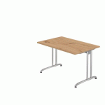 BUREAU CHÊNE NOUEUX 120CM PIÈTEMENT ALU - GAMME MIRO - HAMMERBACHER