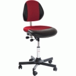 SIÈGE ATELIER DUO-IMITATION CUIRTISSU-MEDIUM-ACIER-ROUGE - GLOBAL PROFESSIONAL SEATING