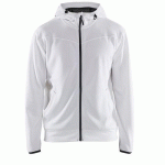 SWEAT ZIPPÉ À CAPUCHE BLANC/GRIS FONCÉ TAILLE S - BLAKLADER