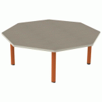 TABLE CARÉLIE MOB OCT Ø120 T1 STR POLY ÉRABLE G. BEIG/PAPAYE - MOBIDECOR