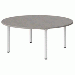 TABLE MALIBU Ø 120 T1 4P STRA ABS BÉTON F186/BLC 9016