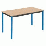 TABLE UNIVERSELLE CLASSIQUE RECTANGLE HÊTRE PIEDS BLEU