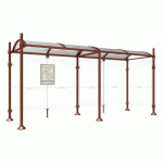 ABRI BUS PROVINCE 5 M 1 BARDAGE LAT. CITY ASPECT CORTEN - PROCITY