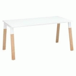 BUREAU MANAGER L 200 X P 100 CM, PIÉTEMENT MÉTAL ET BOIS BLANC - ARCH