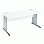 BUREAU DROIT EXCELLENS BOIS L 160 CM BLANC PIÈTEMENT BOIS EN L BLANC