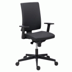 CHAISE DE BUREAU DIFESA SIMILI CUIR NOIR - DOSSIER HAUT AVEC ACCOUDOIRS RÉGLABLES 1D - MÉCANISME SYNCHRONE - PIEDS NOIR