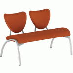 CHAUFFEUSE AINHOA 2 PLACES PIÈTEMENT GRIS ENDUIT PVC COLORIS GROSEILLE - MANUTAN COLLECTIVITÉS