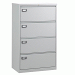 CRÉDENCE MONOBLOC PRO G. 4 TIROIRS L 80 CM GRIS CLAIR RAL 7035