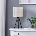 LINDBY LAMPE À POSER SOULA, Ø 20 CM, BEIGE, PLASTIQUE, E27