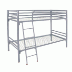 LIT SUPERPOSÉ MÉTAL ALBA 90X200 SOMMIER TREILLIS COLORIS RAL 9006 ALU - MANUTAN COLLECTIVITÉS