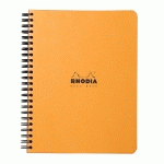 NOTEBOOK RHODIA CLASSIC RELIURE INTÉGRALE A5+ 16X21 CM 160 PAGES DOT DÉTACHABLES MICROPERFORÉ 80G - ORANGE - LOT DE 5