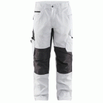 PANTALON DE TRAVAIL PEINTRE STRETCH BLANC/GRIS FONCÉ TAILLE 46 - BLAKLADER