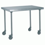 TABLE INOX CENTRALE SUR ROUES LONGUEUR 1200 MM