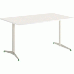TABLE TAMARIS 120 X 80 PL.BLANC/BLANC PIET.BLANC/VERT - CLEN