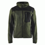 VESTE TRICOTÉE À CAPUCHE VERT ARMÉE/NOIR TAILLE L - BLAKLADER