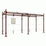 ABRI BUS 5 M PROVINCE 2 BARDAGES LAT. BOULE ASPECT CORTEN - PROCITY