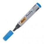 BIC MARQUEUR PERMANENT POINTE BISEAU CORPS PLASTIQUE ENCRE À BASE D'ALCOOL BLEUE 2300
